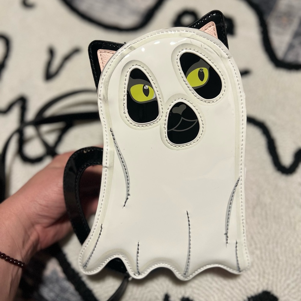 BETSEY JOHNSON GHOST CAT GHOST CROSSBODY BAG GLOW IN THE DARK HALLOWEEN